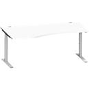 Schäfer Shop Genius Freiformschreibtisch MODENA FLEX, Ansatz links, weiß