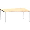 Schäfer Shop Genius Freiformschreibtisch MODENA FLEX, Ansatz rechts B 1800 mm, Ahorn