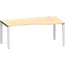 Schäfer Shop Genius Freiformschreibtisch MODENA FLEX, Ansatz rechts, B 1800 mm, Ahorn