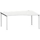 Schäfer Shop Genius Freiformschreibtisch MODENA FLEX, Ansatz rechts B 1800 mm, lichtgrau