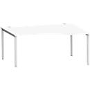 Schäfer Shop Genius Freiformschreibtisch MODENA FLEX, Ansatz rechts B 1800 mm, weiß