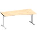 Schäfer Shop Genius Freiformschreibtisch MODENA FLEX, Ansatz rechts, Breite 1800 mm, Ahorn