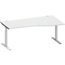Schäfer Shop Genius Freiformschreibtisch MODENA FLEX, Ansatz rechts, Breite 1800 mm, lichtgrau