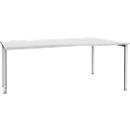 Schäfer Shop Genius Freiformschreibtisch MODENA FLEX, Ansatz rechts, lichtgrau/weißaluminium