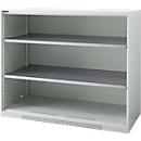 Schäfer Shop Genius FS vakkenkast, plaatstaal, met ventilatiegaten, B 1343 x D 520 x H 1105 mm, 3 OH, lichtgrijs, tot 450 kg