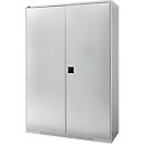 Schäfer Shop Genius FS vleugeldeurkast, staal, met ventilatiegaten, B 1343 x D 520 x H 1950 mm, 5 OH, lichtgrijs/lichtgrijs, tot 750 kg