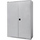 Schäfer Shop Genius FS vleugeldeurkast, staal, met ventilatiegaten, B 1343 x D 520 x H 1950 mm, 5 OH, witaluminium/wit-aluminium, tot 750 kg