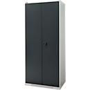 Schäfer Shop Genius FS vleugeldeurkast, staal, met ventilatiegaten, B 810 x D 520 x H 1950 mm, 5 OH, lichtgrijs/antracietgrijs, tot 300 kg