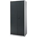 Schäfer Shop Genius FS vleugeldeurkast, staal, met ventilatiegaten, B 810 x D 520 x H 1950 mm, 5 OH, witaluminium/antracietgrijs, tot 300 kg