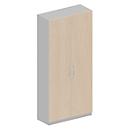 Schäfer Shop Genius Garderobekast TETRIS SOLID, 6 ordnerhoogtes, 1 legbord, kledingstang, afsluitbaar, B 1000 x D 412 x H 2239 mm, wit alu/ahorn