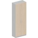 Schäfer Shop Genius Garderobekast TETRIS SOLID, 6 ordnerhoogtes, 1 legbord, kledingstang, afsluitbaar, B 800 x D 412 x H 2239 mm, wit alu/ahorn