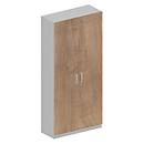 Schäfer Shop Genius Garderobenschrank TETRIS SOLID, 5 OH, 1 Fachboden, Kleiderstange, abschließbar, B 1000 x T 412 x H 2143 mm, weißalu/Kirsche-Romana