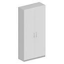 Schäfer Shop Genius Garderobenschrank TETRIS SOLID, 5 Ordnerhöhen, 1 Fachboden, Kleiderstange, abschließbar, B 1000 x T 412 x H 2143 mm, weißalu/weiß