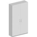 Schäfer Shop Genius Garderobenschrank TETRIS SOLID, 5 Ordnerhöhen, 1 Fachboden, Kleiderstange, abschließbar, B 1200 x T 412 x H 2143 mm, weißalu/weiß