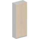 Schäfer Shop Genius Garderobenschrank TETRIS SOLID, 5 Ordnerhöhen, 1 Fachboden, Kleiderstange, abschließbar, B 800 x T 412 x H 2143 mm, weißalu/Ahorn