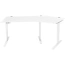 Schäfer Shop Genius hoekbureau AERO FLEX, elektrisch in hoogte verstelbaar, hoek 135° rechts, B 2165 mm, wit/wit + memory-paneel