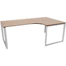 Schäfer Shop Genius hoekbureau MODENA FLEX, 90°, beugelpoot, bevestiging rechts, B 2000 mm, eiken decor