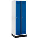 Schäfer Shop Genius Kledinglocker met fitting, 2 compartimenten, cilinderslot, lichtgrijs/gentiaanblauw