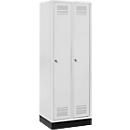 Schäfer Shop Genius Kledinglocker met fitting, 2 compartimenten, cilinderslot, lichtgrijs/lichtgrijs
