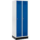 Schäfer Shop Genius Kledinglocker met fitting, 2 compartimenten, veiligheidsdraaigrendelslot, lichtgrijs/gentiaanblauw