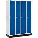 Schäfer Shop Genius Kledinglocker met fitting, 4 compartimenten, cilinderslot, lichtgrijs/gentiaanblauw
