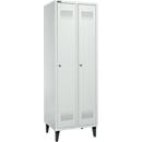 Schäfer Shop Genius Kledinglocker met poten, 2 compartimenten, 300 mm compartimentbreedte, cilinderslot, lichtgrijs