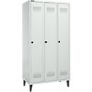 Schäfer Shop Genius Kledinglocker met poten, 3 compartimenten, 300 mm compartimentbreedte, veiligheidsdraaigrendelslot, lichtgrijs/lichtgrijs