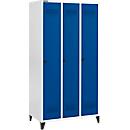 Schäfer Shop Genius Kledinglocker met poten, 3 compartimenten, draaigrendelslot, lichtgrijs/gentiaanblauw