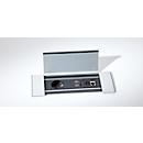 Schäfer Shop Genius Konferenztisch MODENA FLEX, 3-fach Anschluss, Rechteck, 4-Fuß Rundrohr, B 2000 x T 800 x H 720-840 mm, Eiche-Dekor/weißalu
