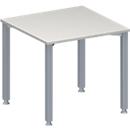 Schäfer Shop Genius Konferenztisch MODENA FLEX, Quadrat, 4-Fuß Quadratrohr, B 800 x T 800 x H 720-840 mm, lichtgrau/weißaluminium RAL 9006