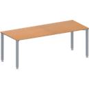 Schäfer Shop Genius Konferenztisch MODENA FLEX, Rechteck, 4-Fuß Quadratrohr, B 2000 x T 800 x H 720-840 mm, Buche/weißaluminium RAL 9006