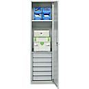 Schäfer Shop Genius materiaalkast FS, 5 OH, afsluitbaar, 2 legborden/6 laden, tot 250 kg, B 545 x D 520 x H 1950 mm, staal, lichtgrijs/lichtgrijs