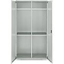 Schäfer Shop Genius Mehrzweckschrank FS, modular, abschliessbar, mit Mittelwand, 4 Fachböden, B 1055 x T 520 x H 1950 mm, lichtgrau