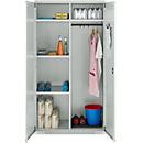 Schäfer Shop Genius Mehrzweckschrank FS, modular, abschließbar, mit Mittelwand, 4 Fachböden, B 1055 x T 520 x H 1950 mm, lichtgrau