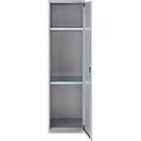 Schäfer Shop Genius Mehrzweckschrank FS, modular, individuell erweiterbar, 2 Fachböden, bis 250 kg, B 545 x T 520 x H 1950 mm, Stahl, weißaluminium/weißaluminium
