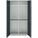 Schäfer Shop Genius Mehrzweckschrank FS, modular, indivuduell erweiterbar, Mittelwand, 4 Fachböden, bis 450 kg, B 1055 x T 520 x H 1950 mm, lichtgrau/anthrazitgrau