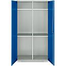 Schäfer Shop Genius Mehrzweckschrank FS, modular, indivuduell erweiterbar, Mittelwand, 4 Fachböden, bis 450 kg, B 1055 x T 520 x H 1950 mm, lichtgrau/enzianblau