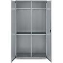 Schäfer Shop Genius Mehrzweckschrank FS, modular, indivuduell erweiterbar, Mittelwand, 4 Fachböden, bis 450 kg, B 1055 x T 520 x H 1950 mm, weißalu/weißalu