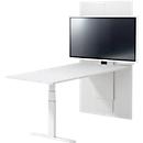 Schäfer Shop Genius Mesa de reuniones HV Basic, ajustable en altura eléctr. 2 niveles, sin monitor, An 1800, blanco