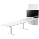 Schäfer Shop Genius Mesa de reuniones HV Basic, ajustable en altura eléctr. 2 niveles, sin monitor, An 3600, blanco