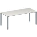 Schäfer Shop Genius Mesa de reuniones MODENA FLEX, ajustable en altura, forma rectangular, 4 patas de tubo cuadrado, An 1800 x P 800 mm, gris luminoso