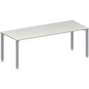 Schäfer Shop Genius Mesa de reuniones MODENA FLEX, ajustable en altura, forma rectangular, 4 patas de tubo cuadrado, An 2000 x P 800 mm, gris luminoso