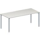 Schäfer Shop Genius Mesa de reuniones MODENA FLEX, ajustable en altura, forma rectangular, 4 patas de tubo redondo, An 1800 x P 800 mm, gris luminoso