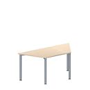 Schäfer Shop Genius Mesa de reuniones MODENA FLEX, ajustable en altura, forma trapecial, 4 patas de tubo redondo, An 1600 x P 800 mm, acabado en arce