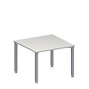 Schäfer Shop Genius Mesa extensible MODENA FLEX, regulable en altura, forma cuadrada, 4 pies, tubo cuadrado, ancho 1000 x fondo 1000 mm, gris claro