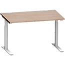 Schäfer Shop Genius MODENA FLEX bureau, 1200 x 800 mm, eiken decor/wit aluminium