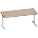 Schäfer Shop Genius MODENA FLEX bureau, 1800 x 800 mm, eiken decor/wit aluminium