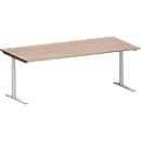 Schäfer Shop Genius MODENA FLEX bureau, 2000 x 1000 mm, eiken decor/wit aluminium