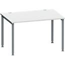Schäfer Shop Genius MODENA FLEX bureau, 4-poots ronde buis, B 1200 x D 800 mm, lichtgrijs/antraciet