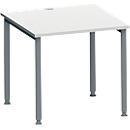 Schäfer Shop Genius MODENA FLEX bureau, 4-poots ronde buis, B 800 x D 800 mm, lichtgrijs/antraciet